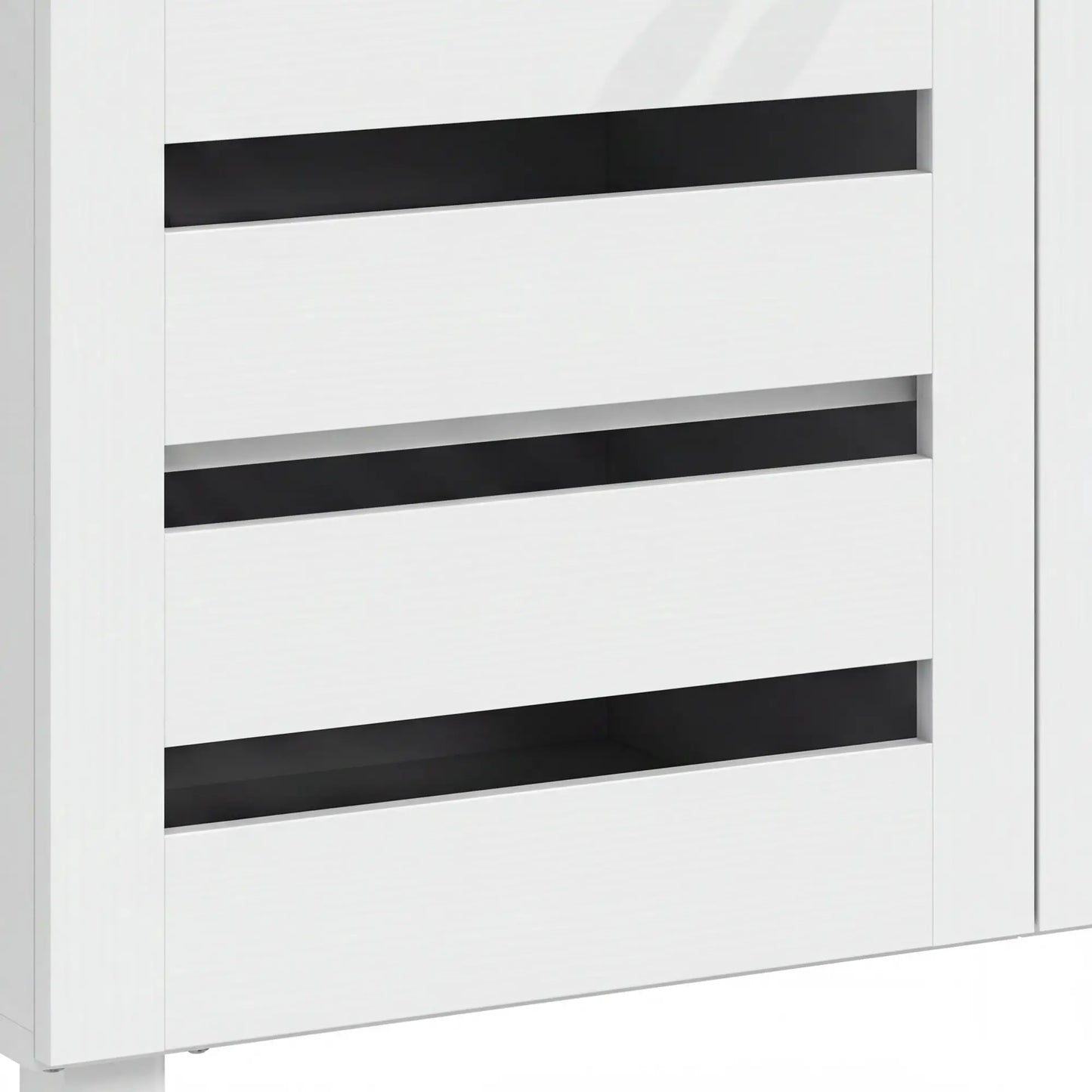3-Door Shoe Cabinet, 3-Tier Adjustable Shelves For 15 Pairs, White