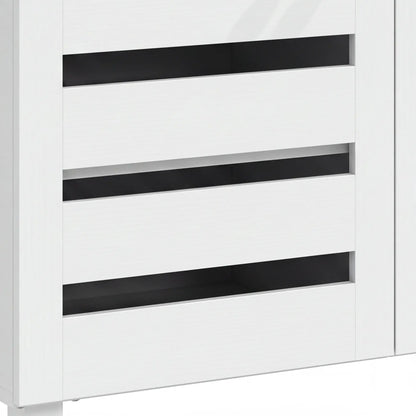 3-Door Shoe Cabinet, 3-Tier Adjustable Shelves For 15 Pairs, White
