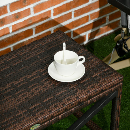 Patio Wicker End Table, Outdoor PE Rattan Side Table, Mixed Brown, Brown Patio Side Tables at Gallery Canada
