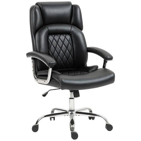 Big and Tall Office Chair 400 lbs, PU Leather, High Back, Black Executive & Manager Chairs Black at Gallery Canada