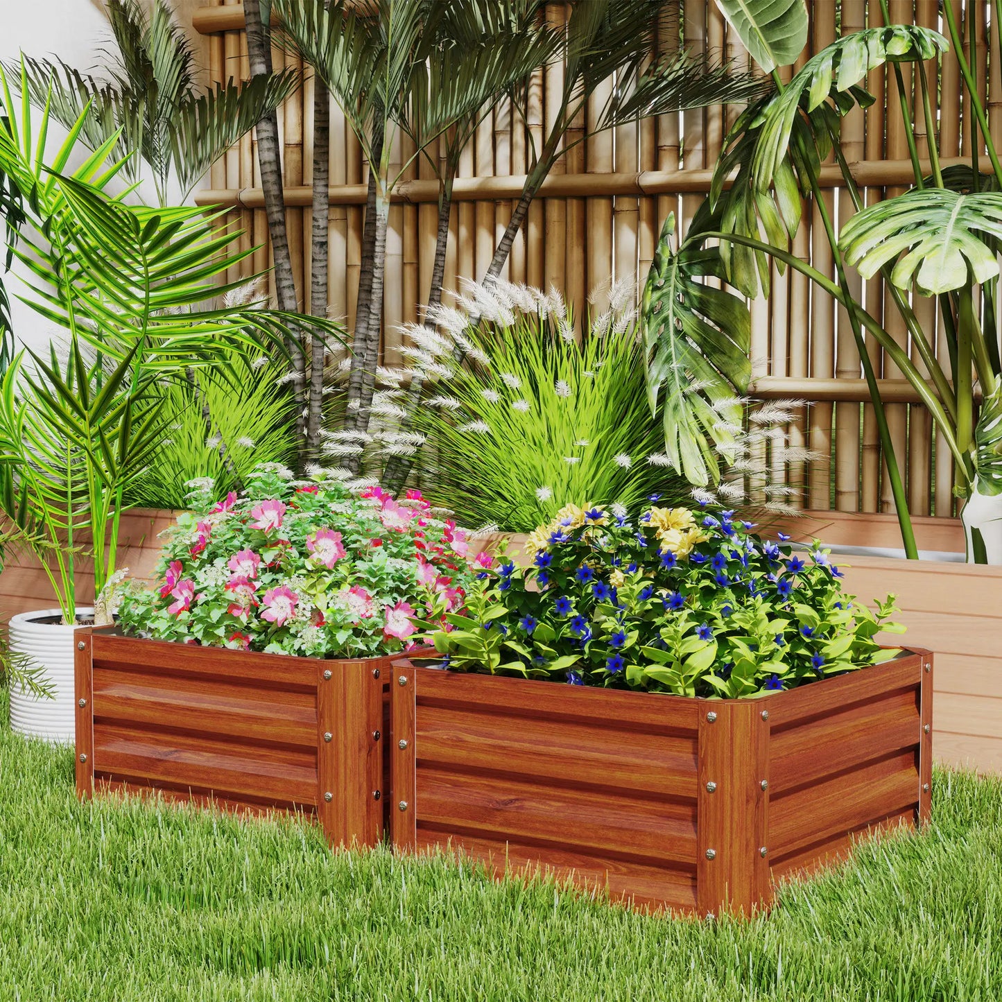 2' x 2' x 1' Raised Garden Bed, Dark Brown Galvanized Planter Boxes at Gallery Canada