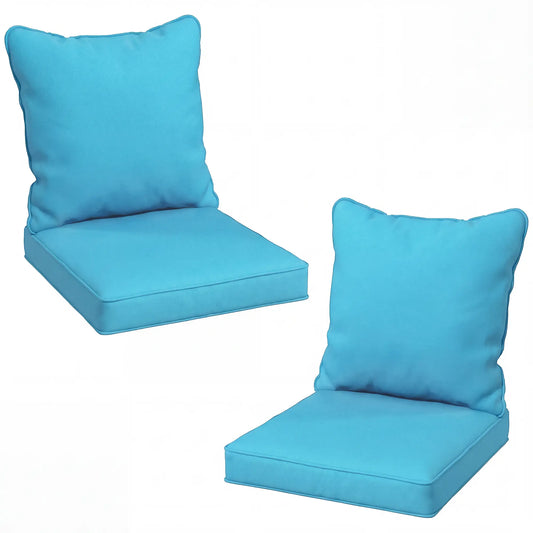 Patio Chair Cushions Set, 2 Seat Cushion Back Pillows, Turquoise Patio Chair Cushions Turquoise at Gallery Canada