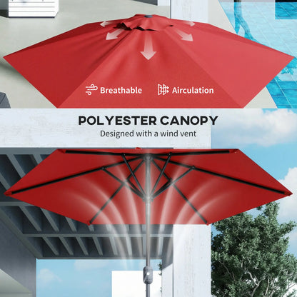 Patio Sun Umbrella, 6 Ribs, Wine Red Sun Umbrellas at Gallery Canada