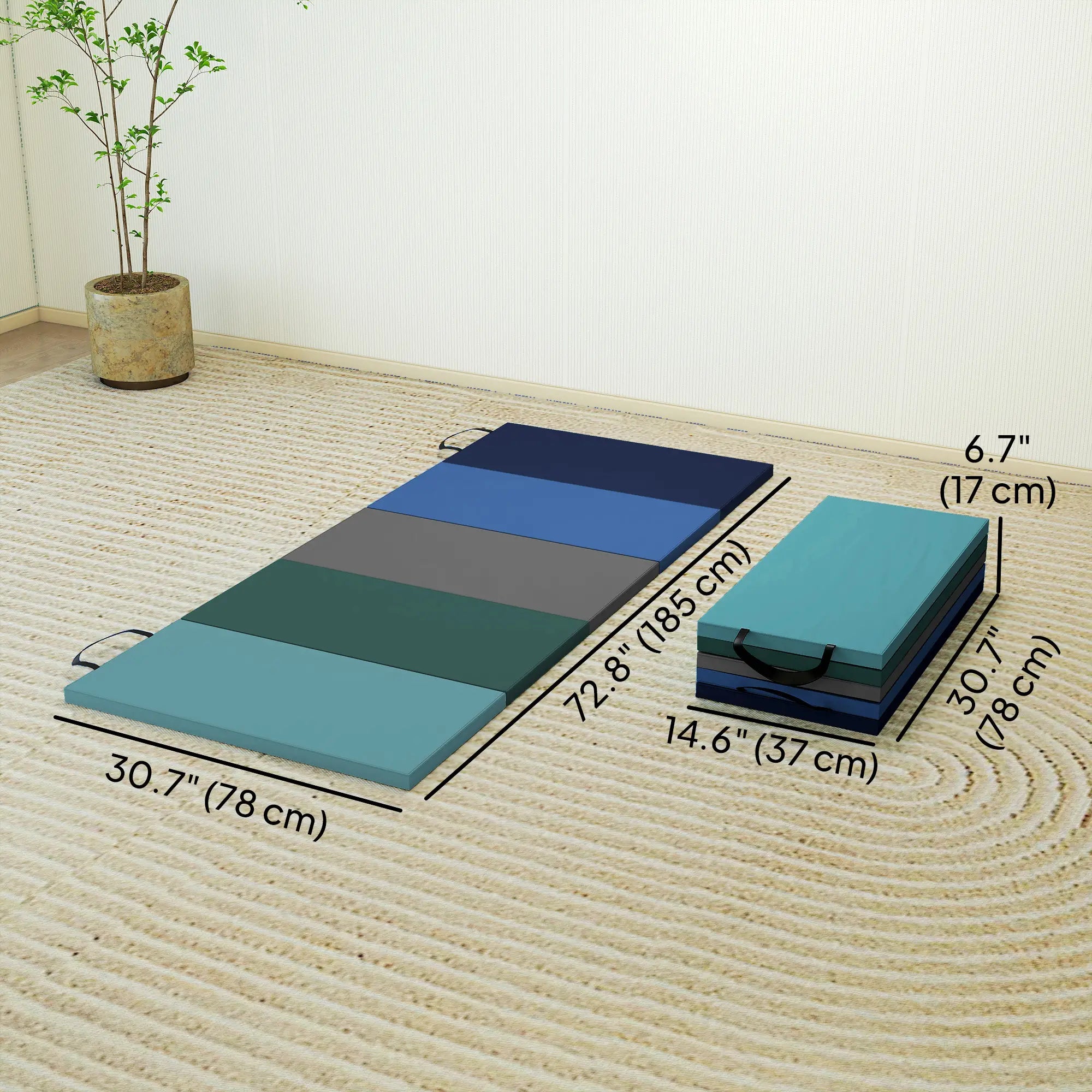 6ft Folding Gymnastics Mat, Thick Exercise Mat, Mixed Colour Gymnastics Mats at Gallery Canada