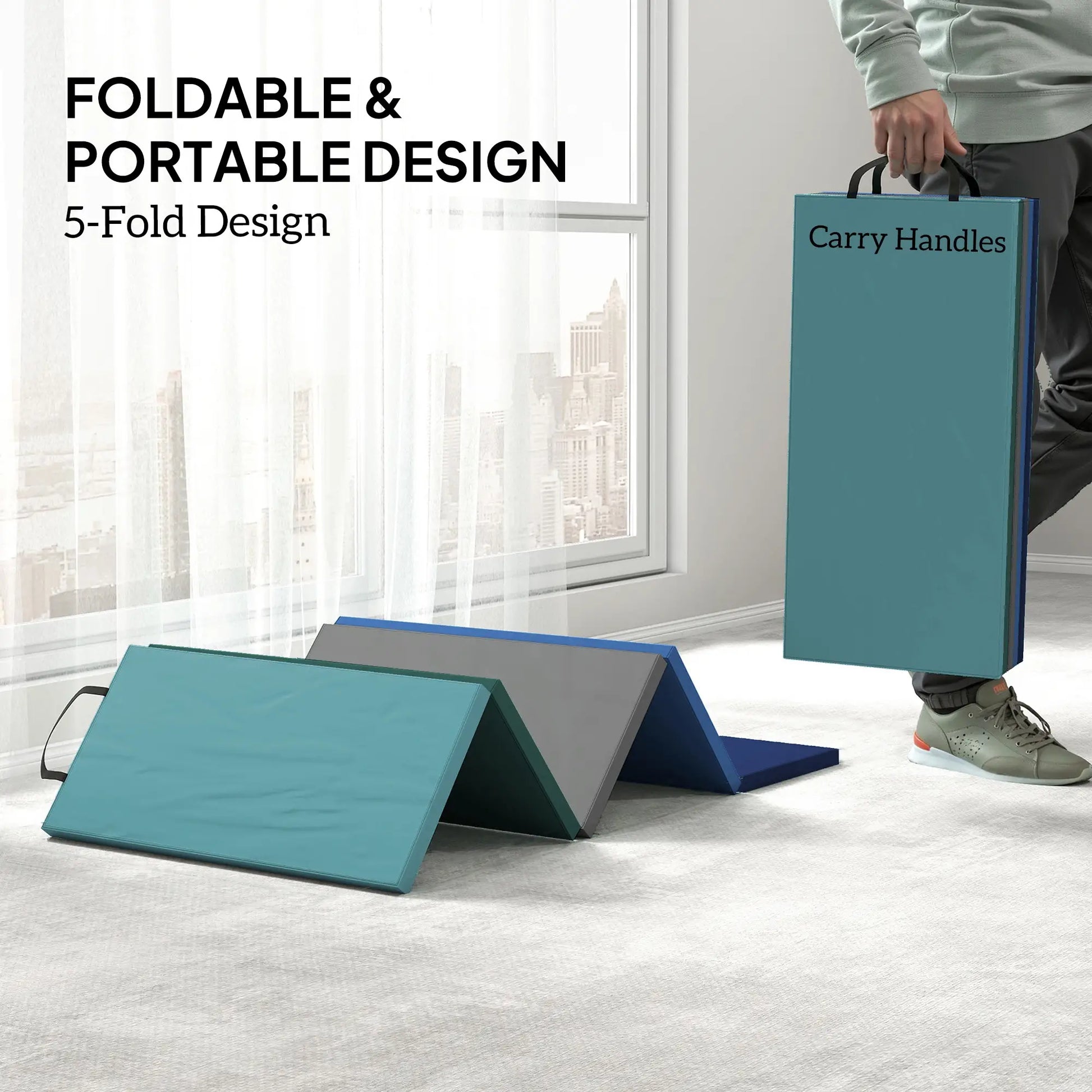 6ft Folding Gymnastics Mat, Thick Exercise Mat, Mixed Colour Gymnastics Mats at Gallery Canada