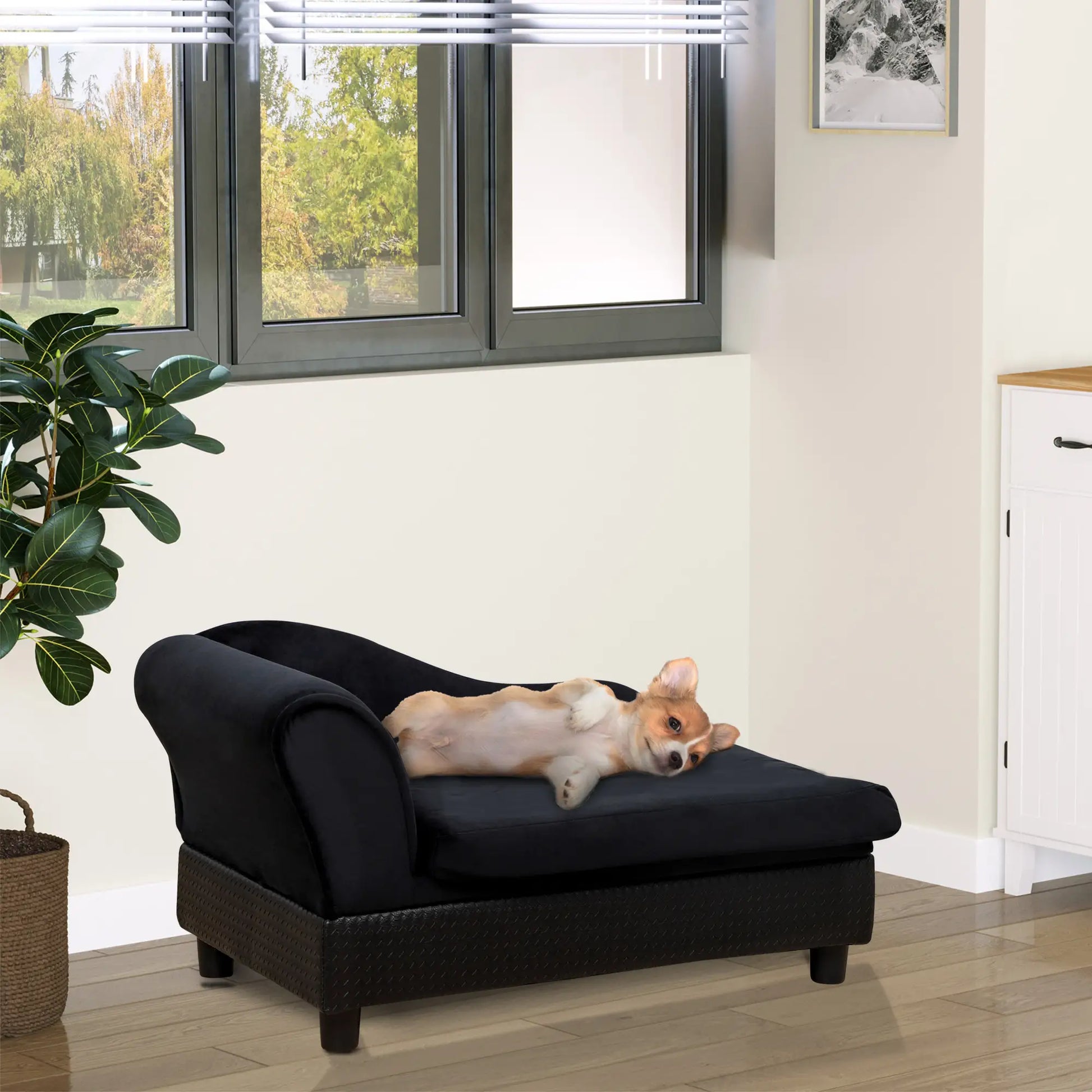 Pet Sofa Dog Couch Chaise Lounge Pet Bed with Storage Function Small Sized Dog Various Cat Sponge Cushioned Bed Lounge, Black Dog Sofas at Gallery Canada