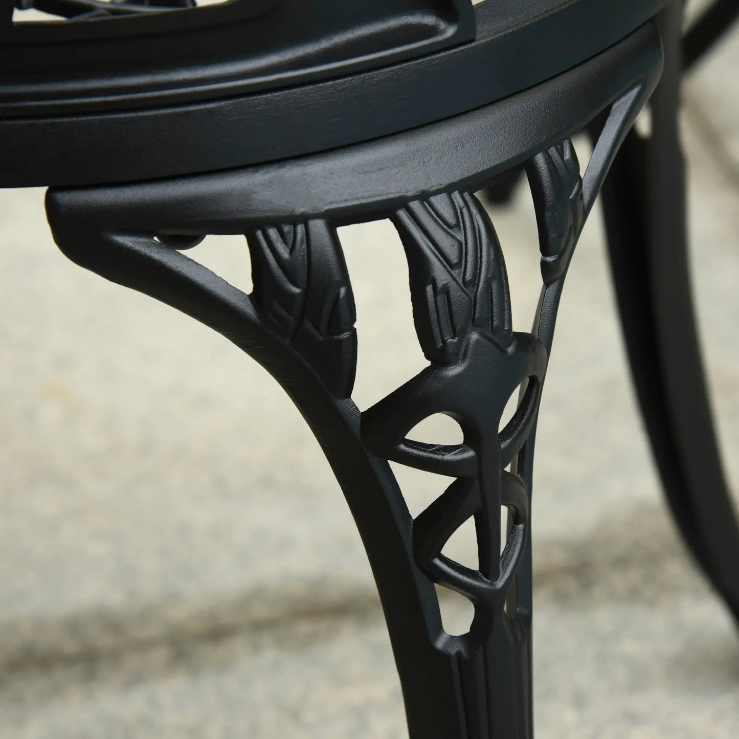 3PCs Patio Bistro Set, Outdoor Cast Aluminum Table and Chairs, Black Bistro Sets at Gallery Canada