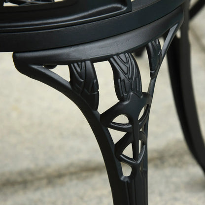 3PCs Patio Bistro Set, Outdoor Cast Aluminum Table and Chairs, Black Bistro Sets at Gallery Canada
