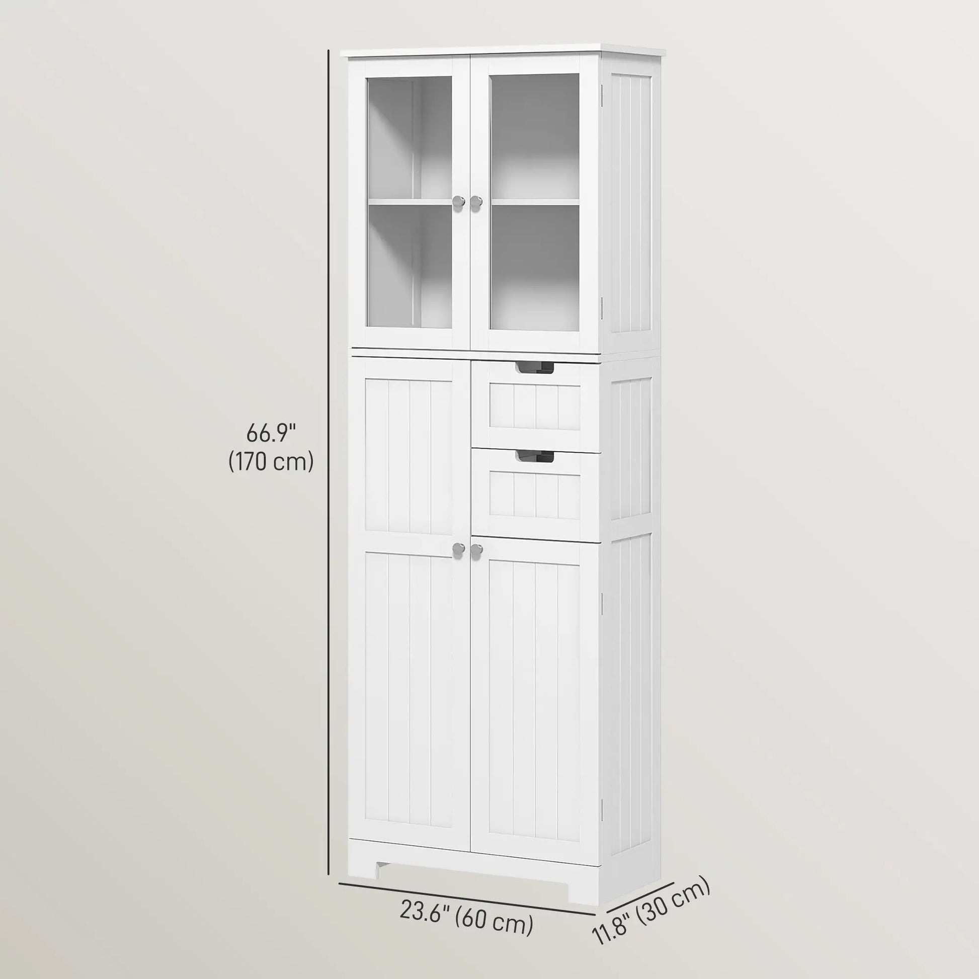 Tall Bathroom Storage Cabinet, Adjustable Shelves, White Bathroom Cabinets at Gallery Canada