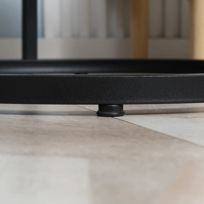 Nesting Coffee Tables Set of 2, Round, Metal Frame, Wood Grain, Grey Living Room Furniture at Gallery Canada