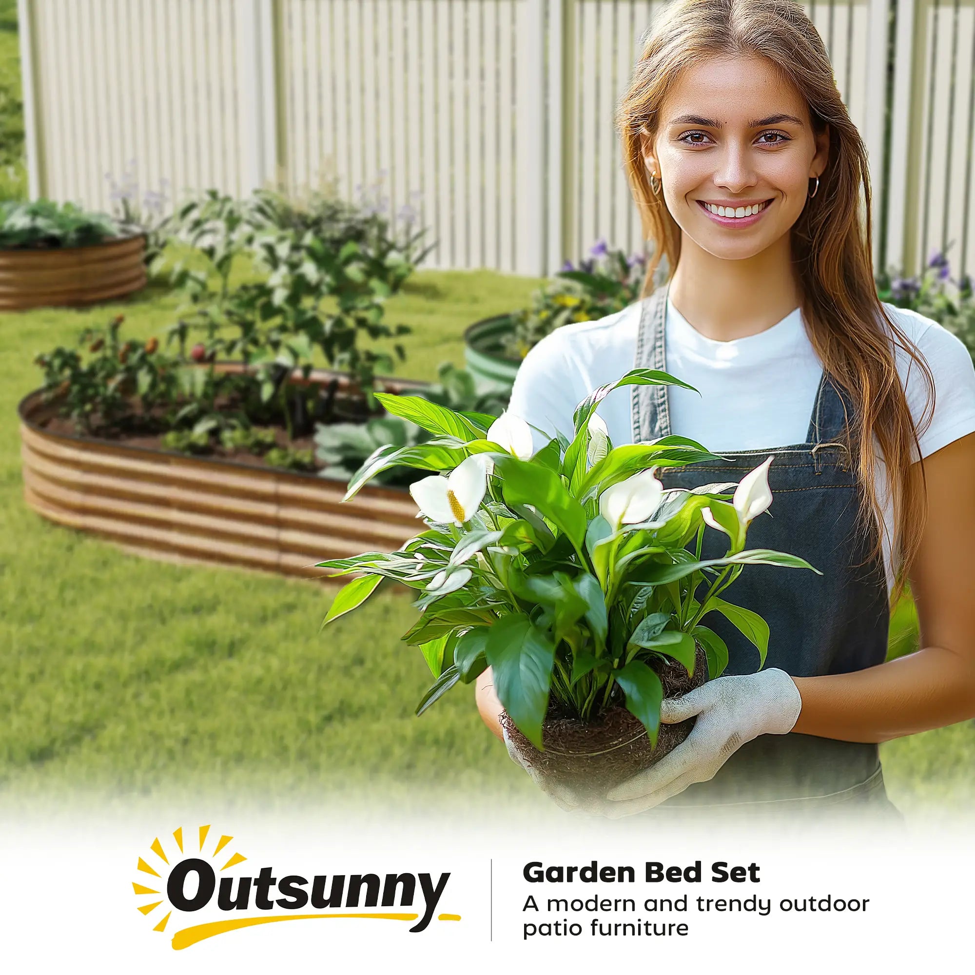 Large Outdoor Planter Box, 7' x 3' x 1', Galvanized Raised Garden Bed, Brown Galvanized Planter Boxes at Gallery Canada
