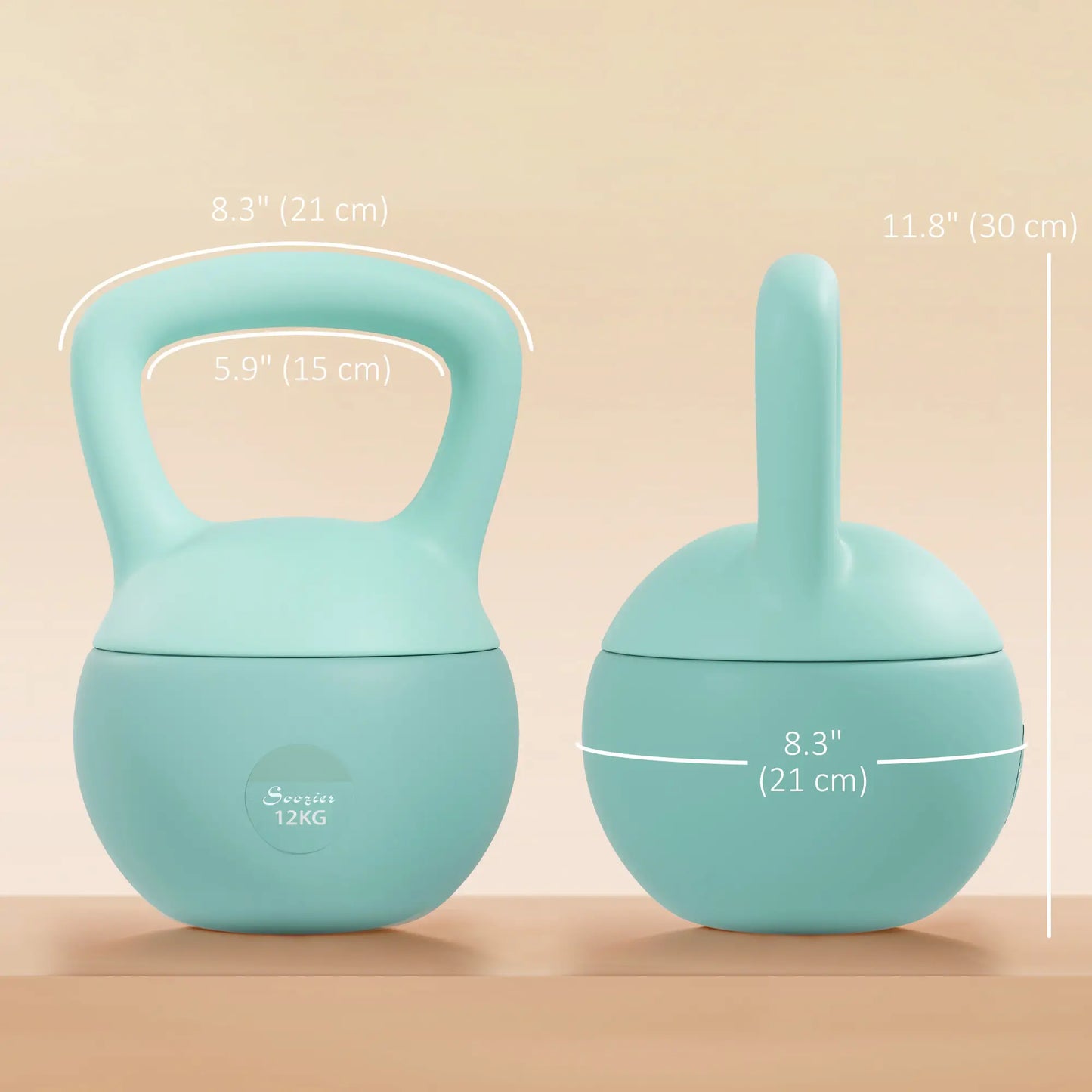 26 lb Soft Kettlebell, Sand Filled Weight w/ Grip Handle, Kettlebell Weight for Full Body Workout, Green