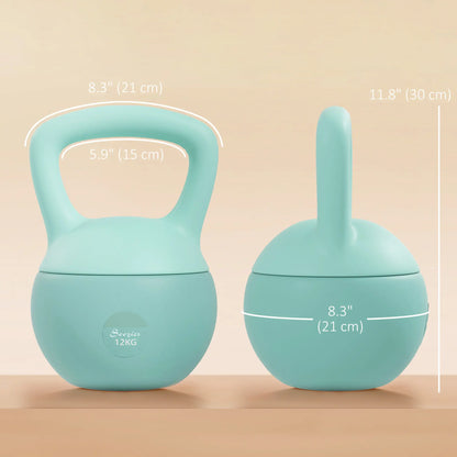 26 lb Soft Kettlebell, Sand Filled Weight w/ Grip Handle, Kettlebell Weight for Full Body Workout, Green