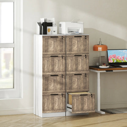4 Drawer Filing Cabinet, Farmhouse Style, Adjustable Hanging Rails, White Office Cabinets & Cupboards at Gallery Canada