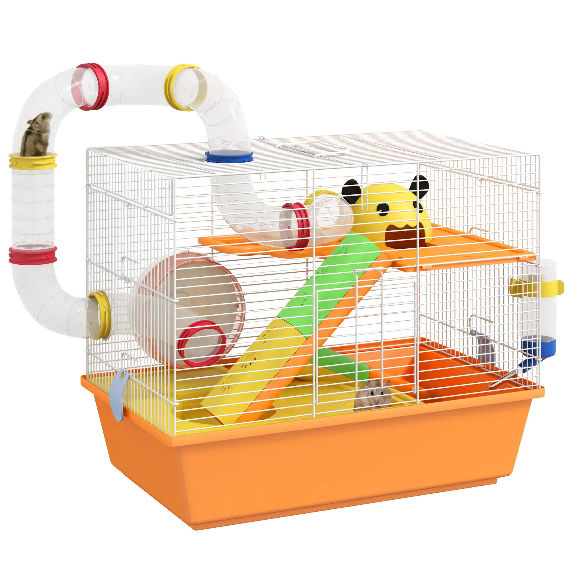 3 Tier Hamster Cage, Tunnels, Water Bottle, Exercise Wheel, 18