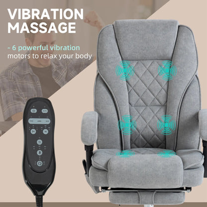 Massage Office Chair, Reclining Computer Chair, Adjustable Height, Footrest, Grey Massage Chairs at Gallery Canada