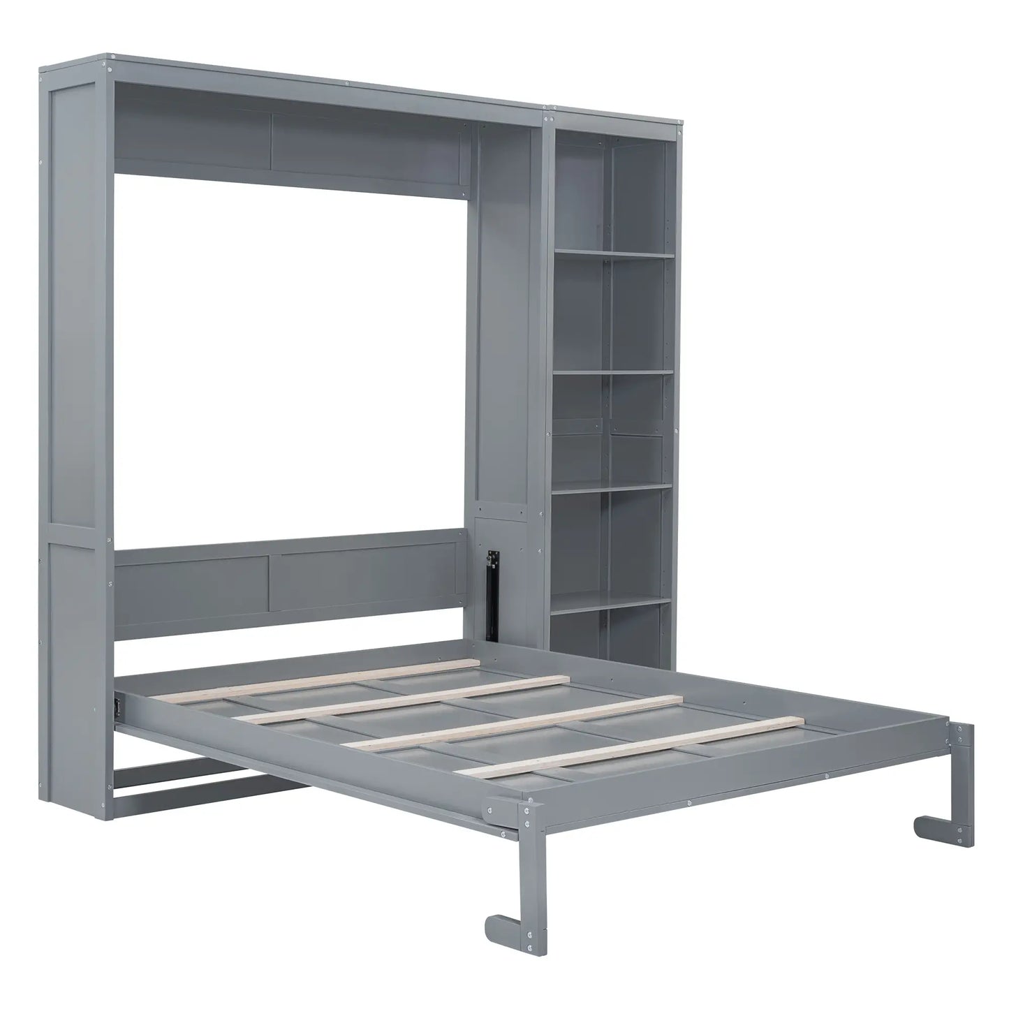 Murphy Bed with Storage, Dual Piston, Space-Saving, 94" L x 16" W x 88.5" H, Grey Bed Frames at Gallery Canada
