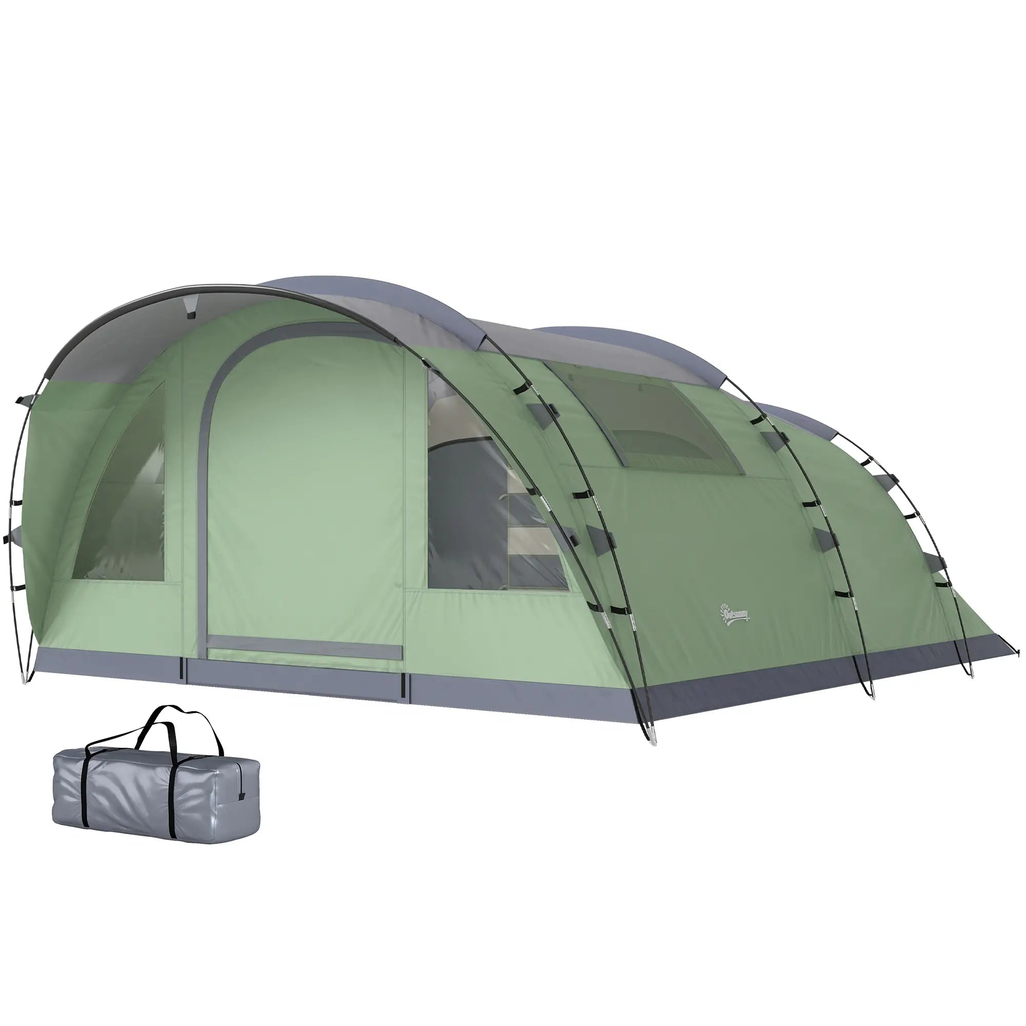 Large Family Tent, 2-4 Person, 4 Windows, Porch, Light Green Camping Tents Light Green, Light Grey at Gallery Canada