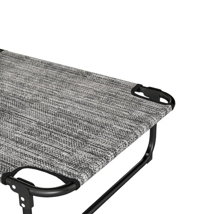 Folding Lounge Chair, Reclining Back, Mixed Grey, Grey