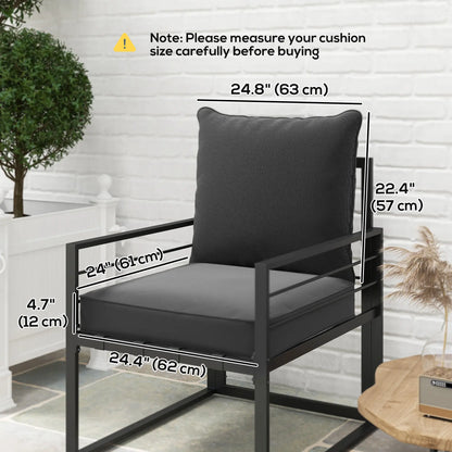 Patio Chair Cushions, Thick Deep Seat, Charcoal Grey Patio Chair Cushions at Gallery Canada