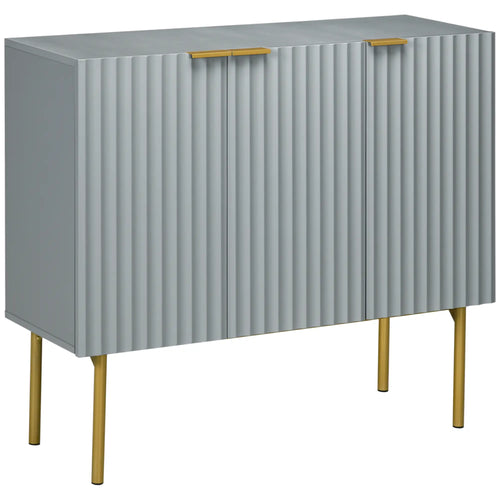 Modern Storage Cabinet, Sideboard Buffet, Gold Legs, Grey