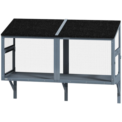 Outdoor Cat Enclosure, Expandable Wooden Cat House, 51.2