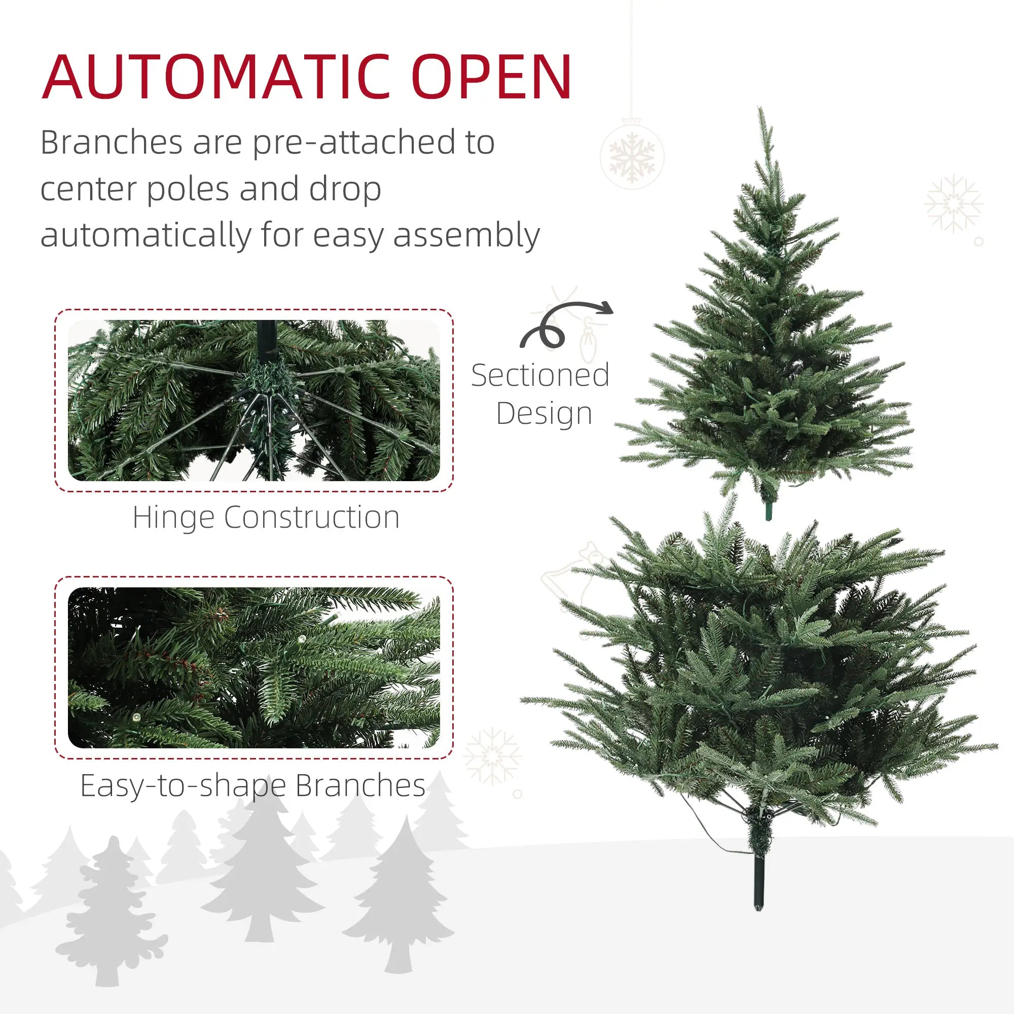 5ft Prelit Artificial Christmas Tree, Steel Base, Warm White LED Pre Lit Christmas Trees at Gallery Canada