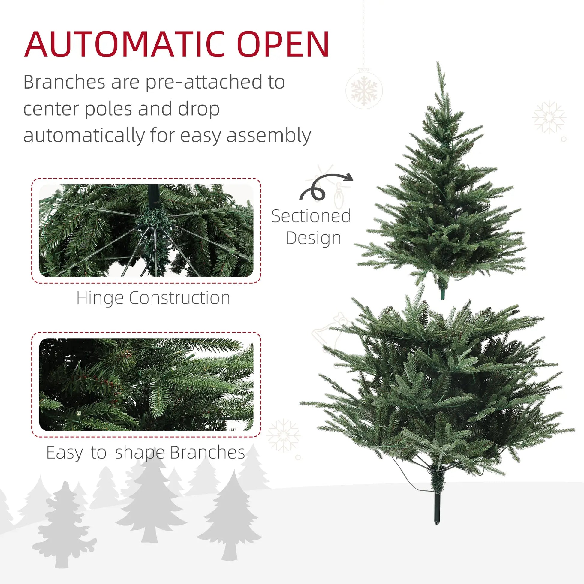 5ft Prelit Artificial Christmas Tree, Steel Base, Warm White LED Pre Lit Christmas Trees at Gallery Canada