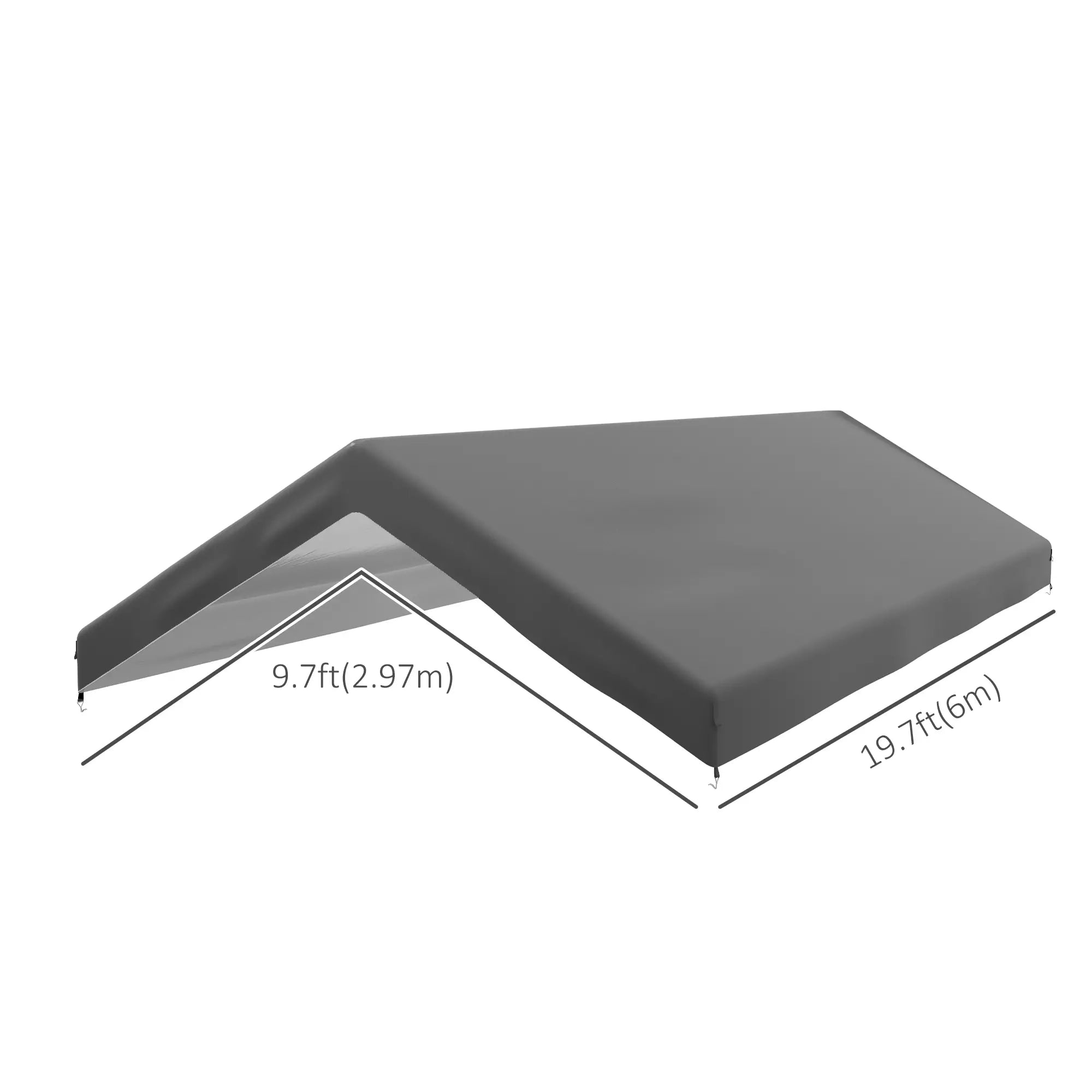 10 x 20ft Carport Canopy, UV Resistant, Dark Grey Gazebo Canopy Replacement at Gallery Canada