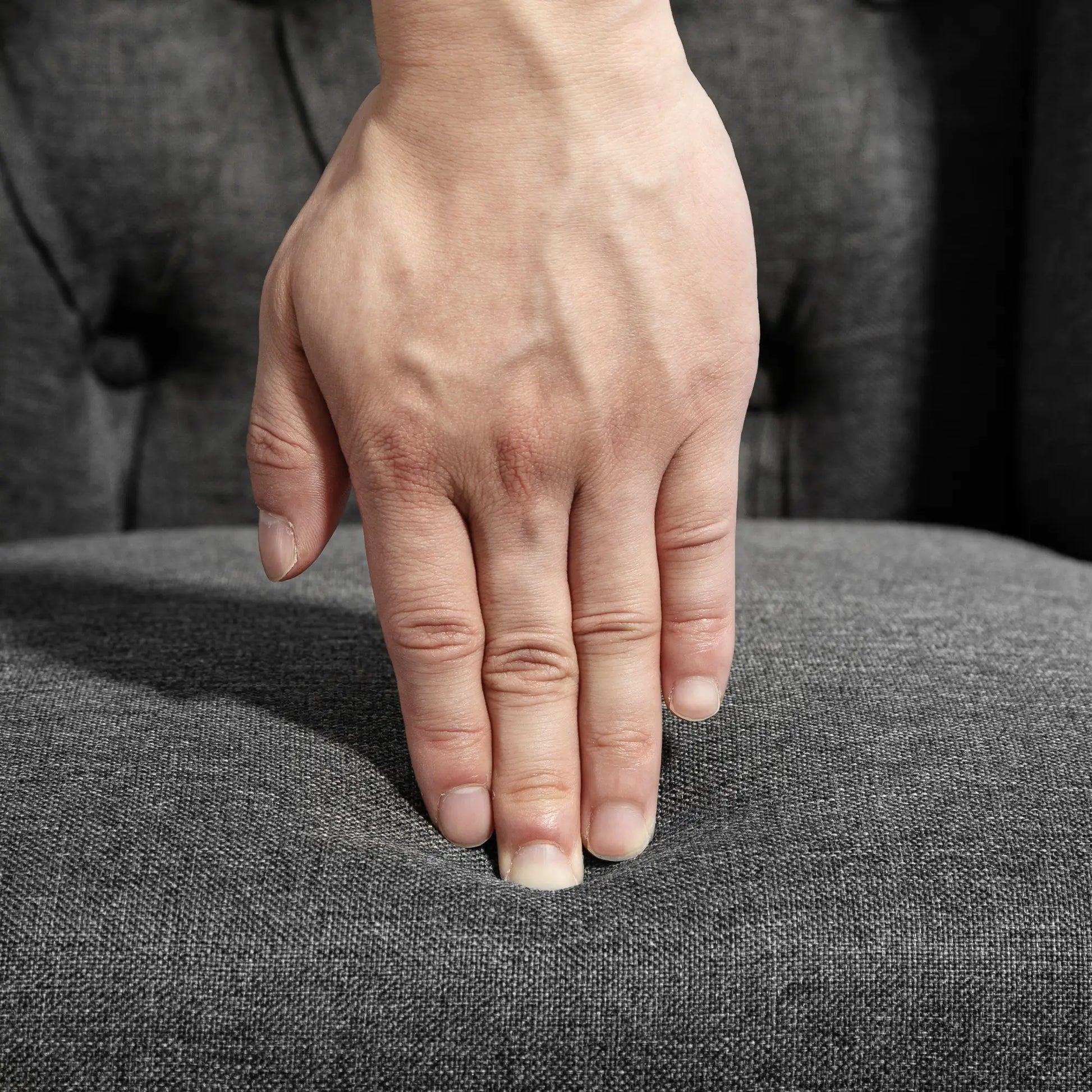 Counter Height Bar Stools Set of 2, Upholstered, Charcoal Grey Bar Stools at Gallery Canada