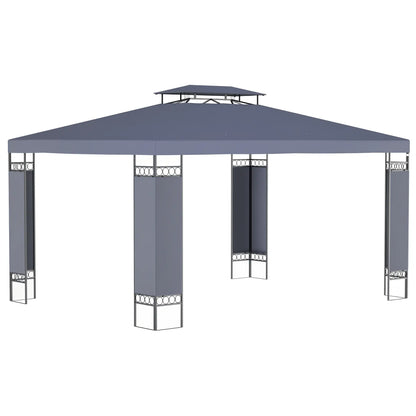 10' x 13' Grey Outdoor Gazebo, Double Roof Patio Canopy Shelter, Grey Gazebos at Gallery Canada