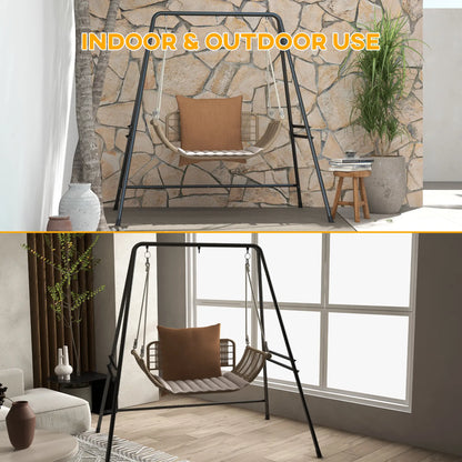 Hammock Chair Stand, Heavy Duty Metal Frame, Indoor Outdoor Use, Black Hammock Stands at Gallery Canada