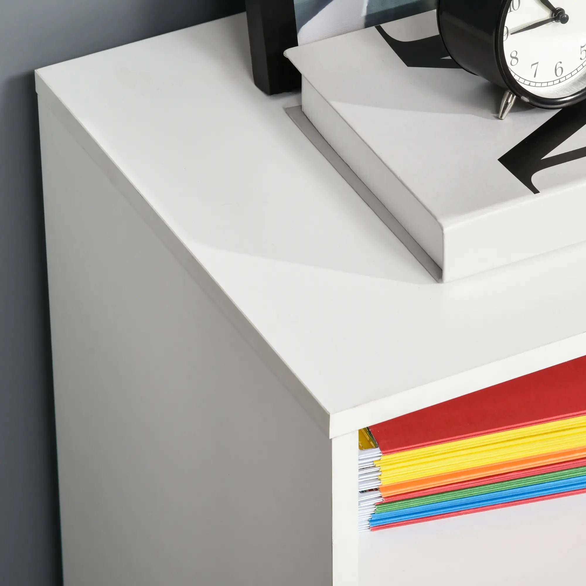 Lateral Filing Cabinet, Open Shelf, Mobile with Wheels, Lockable Drawer, White Office Cabinets & Cupboards at Gallery Canada