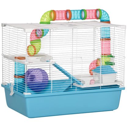 3-Tier Large Steel Small Animal Cage, Exercise Wheel, Water Bottle, Food Dish, Light Blue Hamster Cages at Gallery Canada
