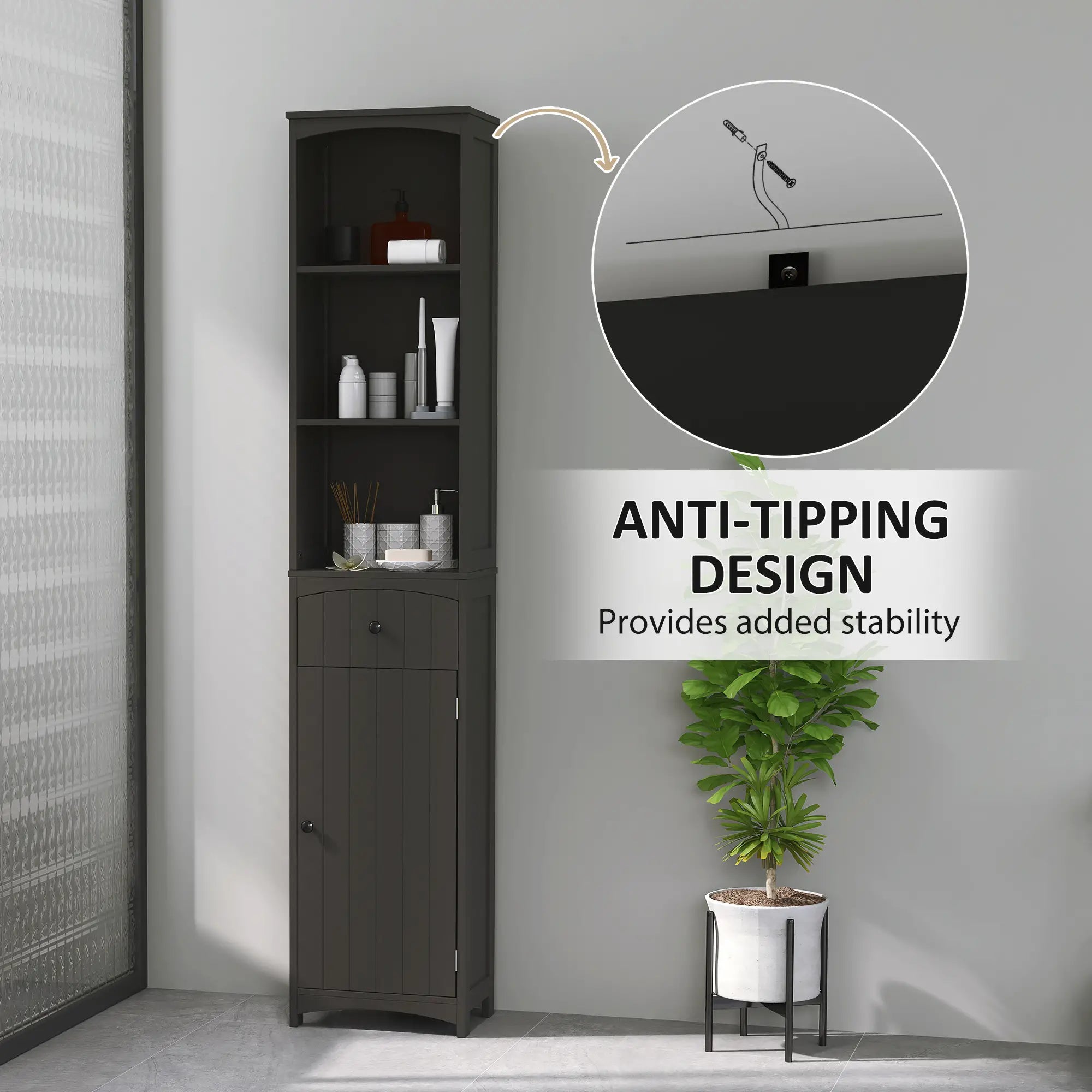 Tall Bathroom Cabinet, Shelves and Drawer Storage Organizer Bathroom Cabinets at Gallery Canada