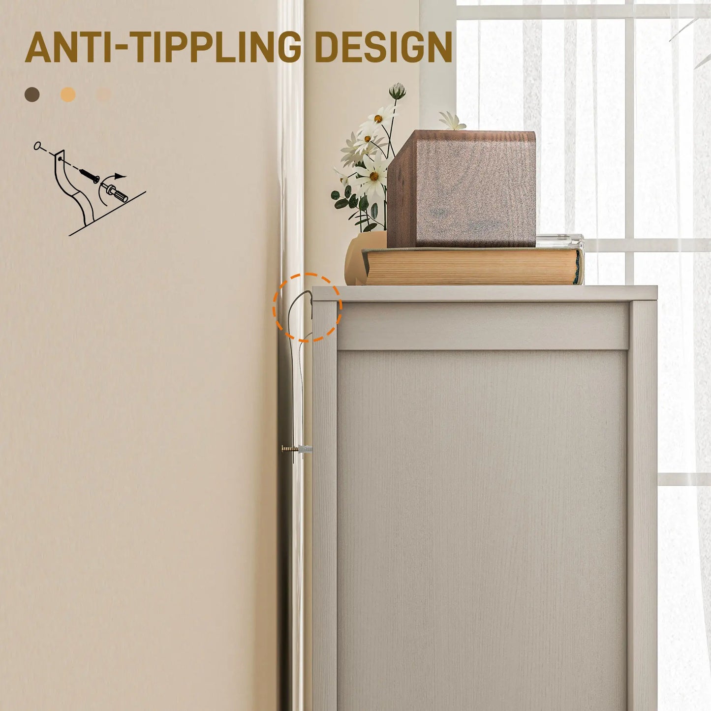 Sideboard Buffet, Kitchen Cabinet with Barn Door, Adjustable Shelves, White Wood Grain, White Bar Cabinets at Gallery Canada