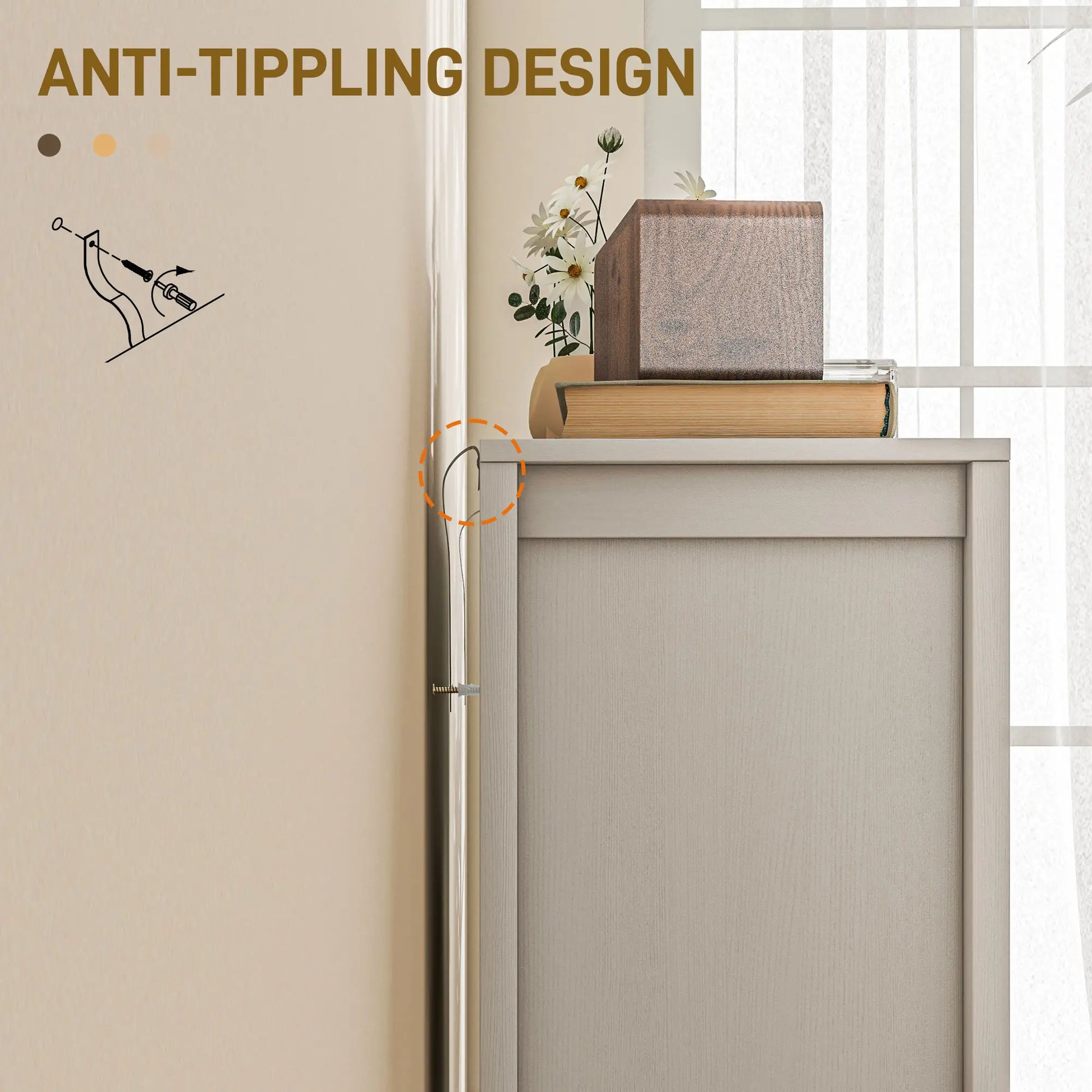 Sideboard Buffet, Kitchen Cabinet with Barn Door, Adjustable Shelves, White Wood Grain, White Bar Cabinets at Gallery Canada