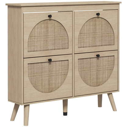 Shoe Cabinet, 4 Flip Drawers, Adjustable Shelves, Holds 20 Pairs, Oak Shoe Storage Cabinets & Racks at Gallery Canada