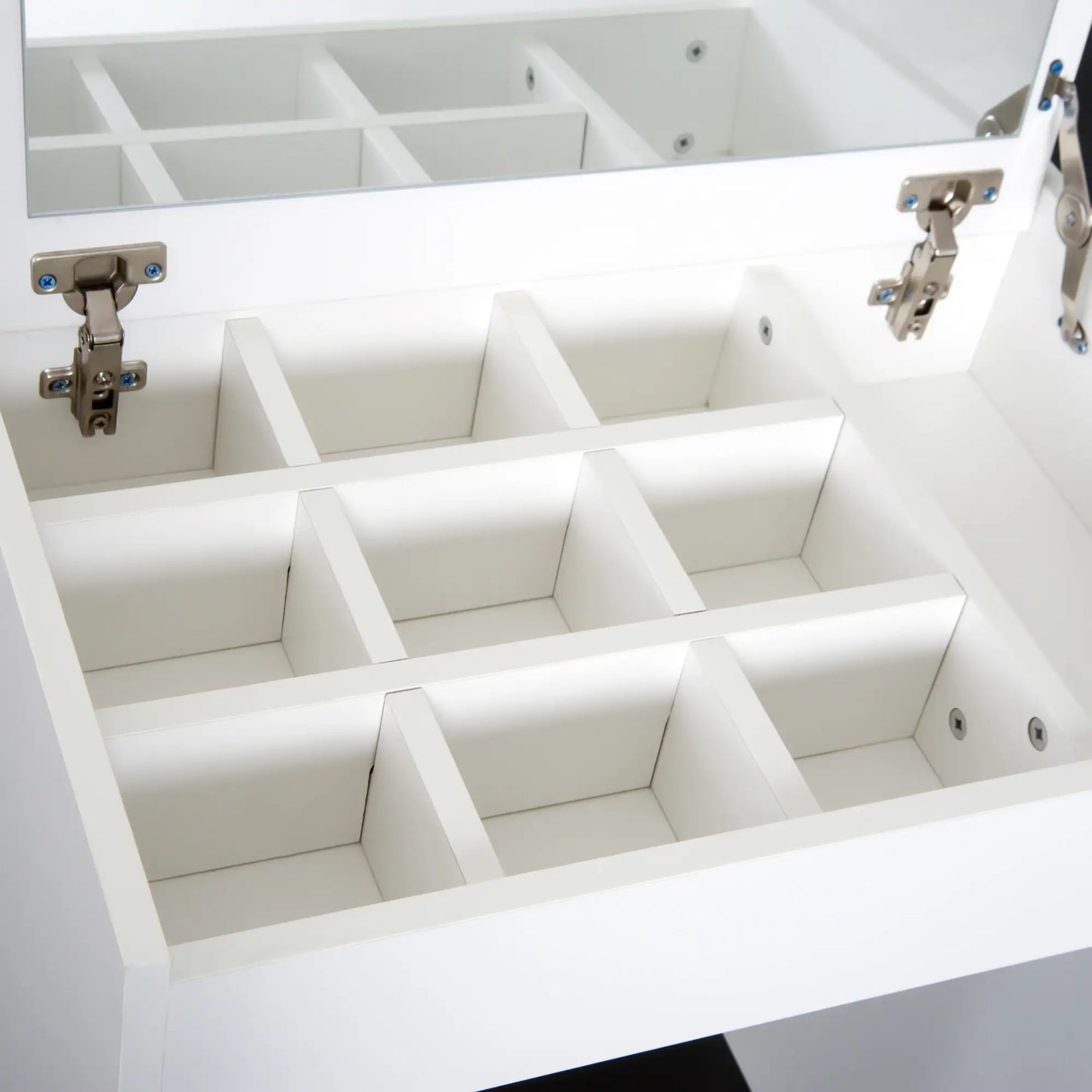 Modern Vanity Set, Makeup Table with Cushioned Stool, Flip Top Mirror, White Dressing & Vanity Tables at Gallery Canada