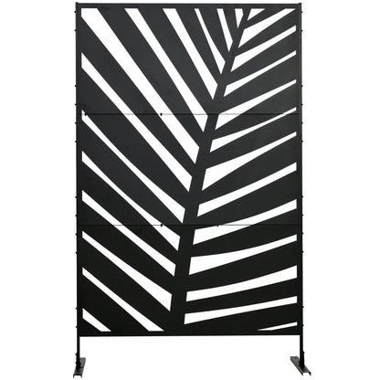 Metal Outdoor Privacy Screen, 48" x 78" H, Freestanding Garden Panel, Banana Leaf Side Awnings at Gallery Canada