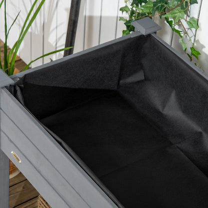 Mobile Raised Garden Bed, Wood Planter Box w/ Wheels, Storage Shelf, Dark Grey Elevated Garden Beds at Gallery Canada