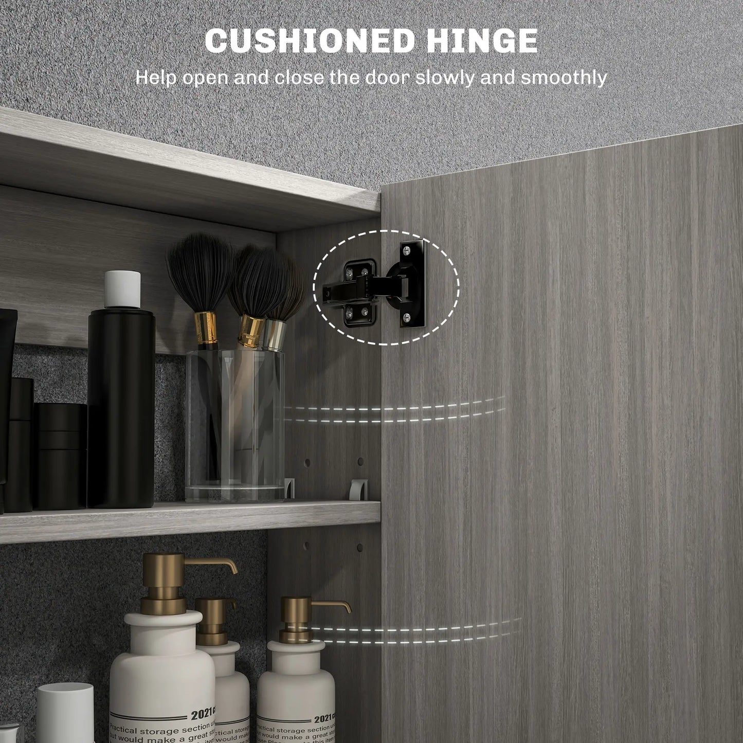 Wall-Mounted Bathroom Mirror Cabinet, Double Doors, Adjustable Shelf, Grey Mirror Medicine Cabinets at Gallery Canada