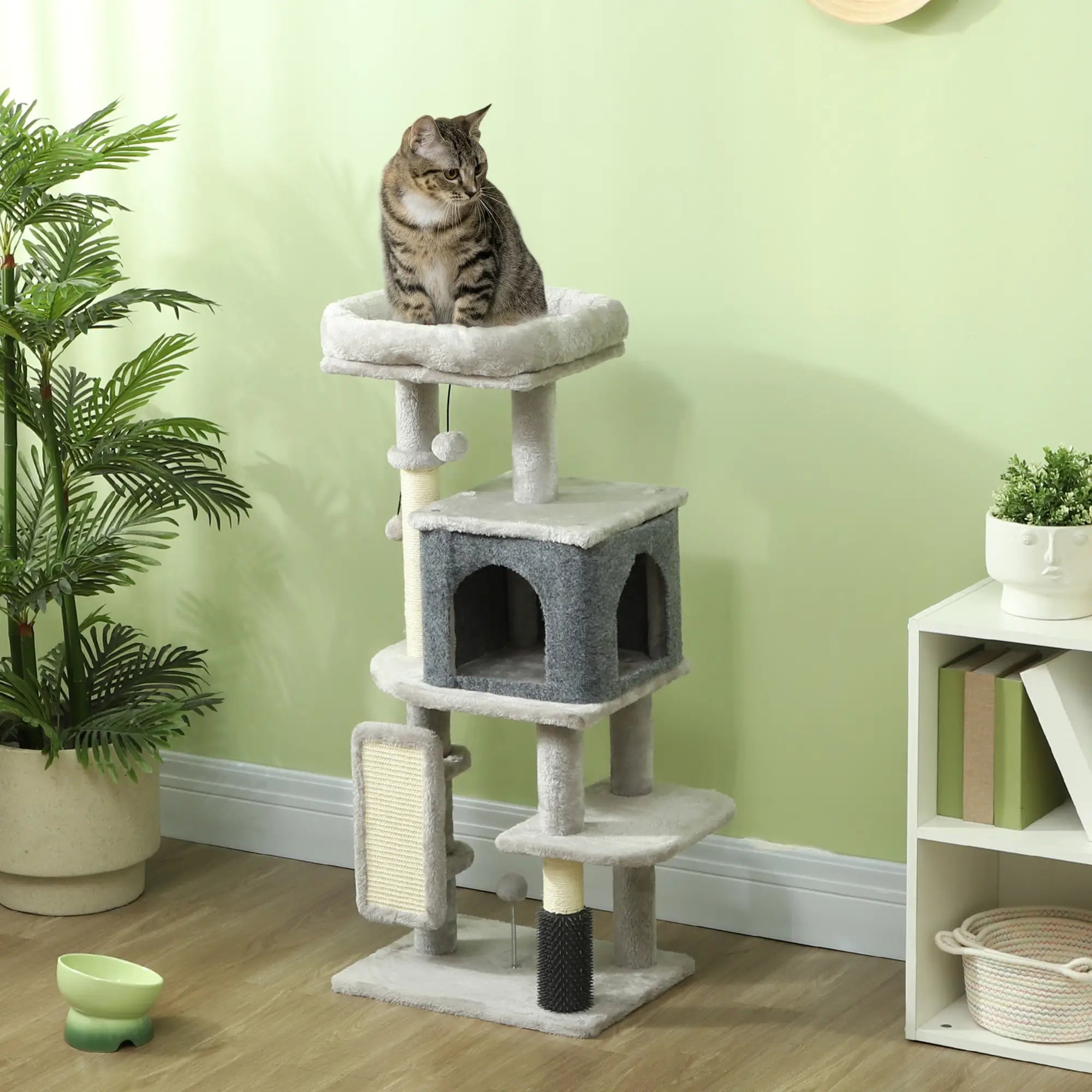 41 Inch Cat Tree, Scratching Posts, Bed, Condo, Grooming Brush Cat Trees at Gallery Canada
