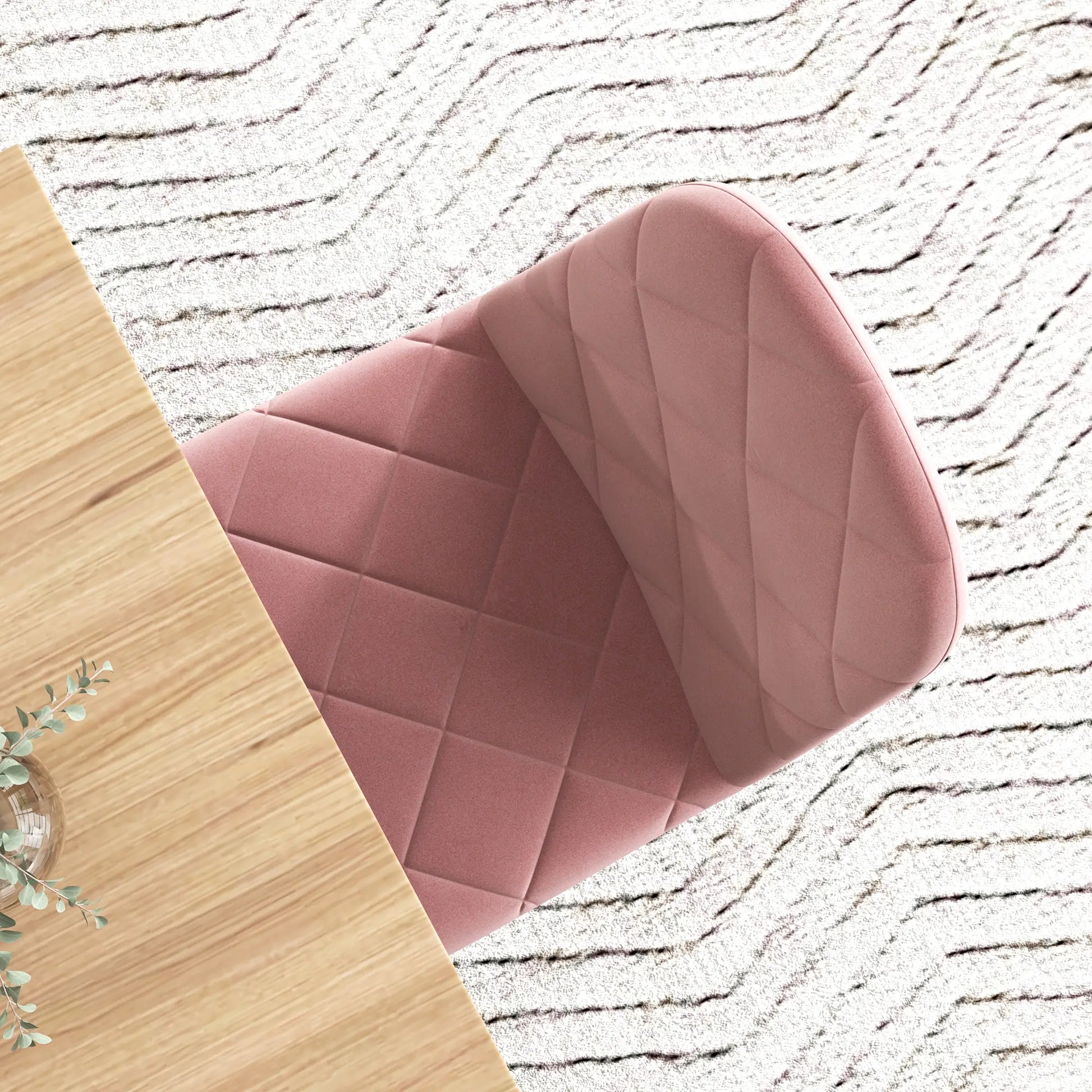 Upholstered Dining Chairs Set of 4, Steel Legs, Modern Kitchen, Pink Dining Chairs at Gallery Canada