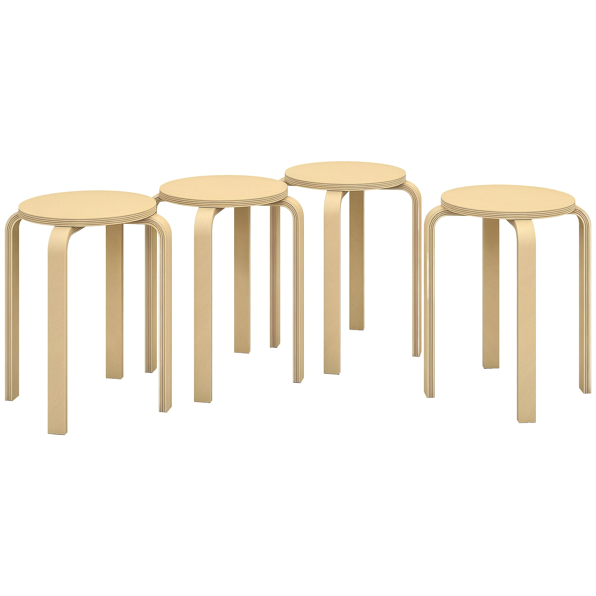 Round Stackable Chairs Set of 4, 18-Inch Backless Stacking Stools for Kitchen, Dining Room, Office, Outdoors Bar Stools at Gallery Canada