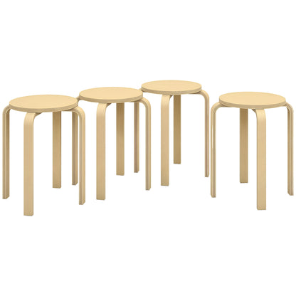 Round Stackable Chairs Set of 4, 18-Inch Backless Stacking Stools for Kitchen, Dining Room, Office, Outdoors Bar Stools at Gallery Canada