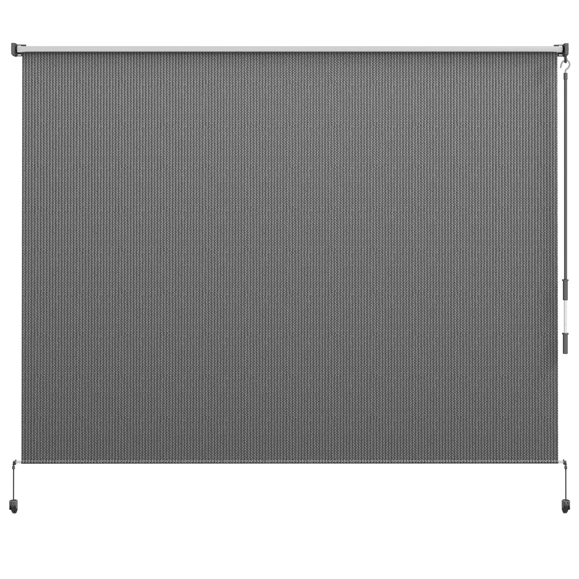 8' x 6' Outdoor Roller Shades, Cordless Patio Door Blinds, Light Grey Side Awnings at Gallery Canada