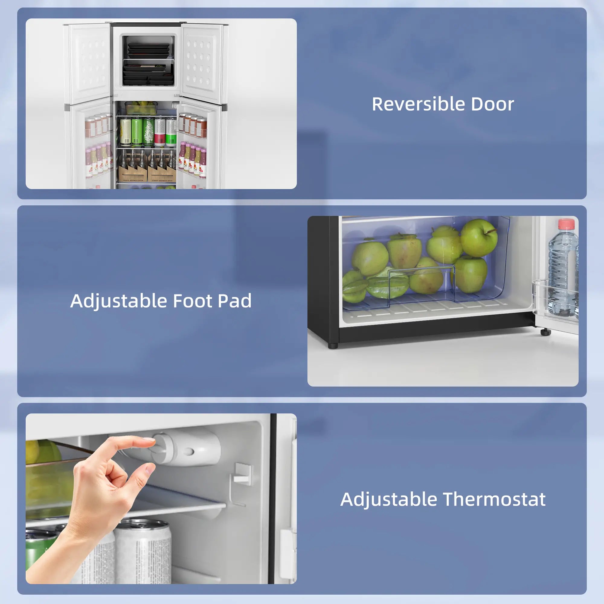 Double Door Mini Fridge with Freezer, 4.6 Cu.Ft, Silver Small Kitchen Appliances at Gallery Canada