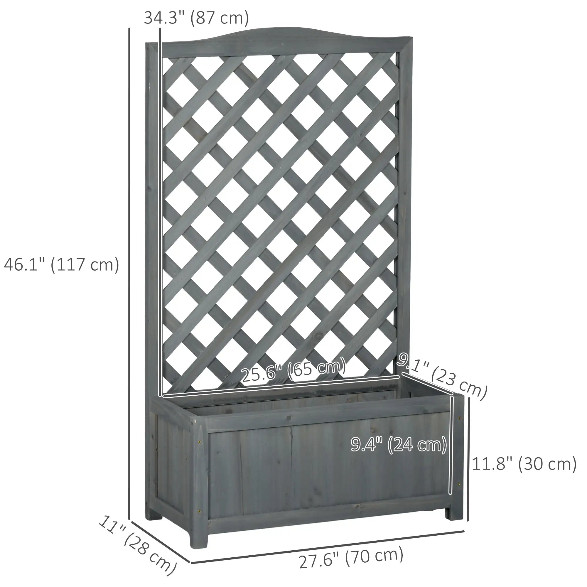 Wood Planter With Trellis, Raised Garden Bed, 28