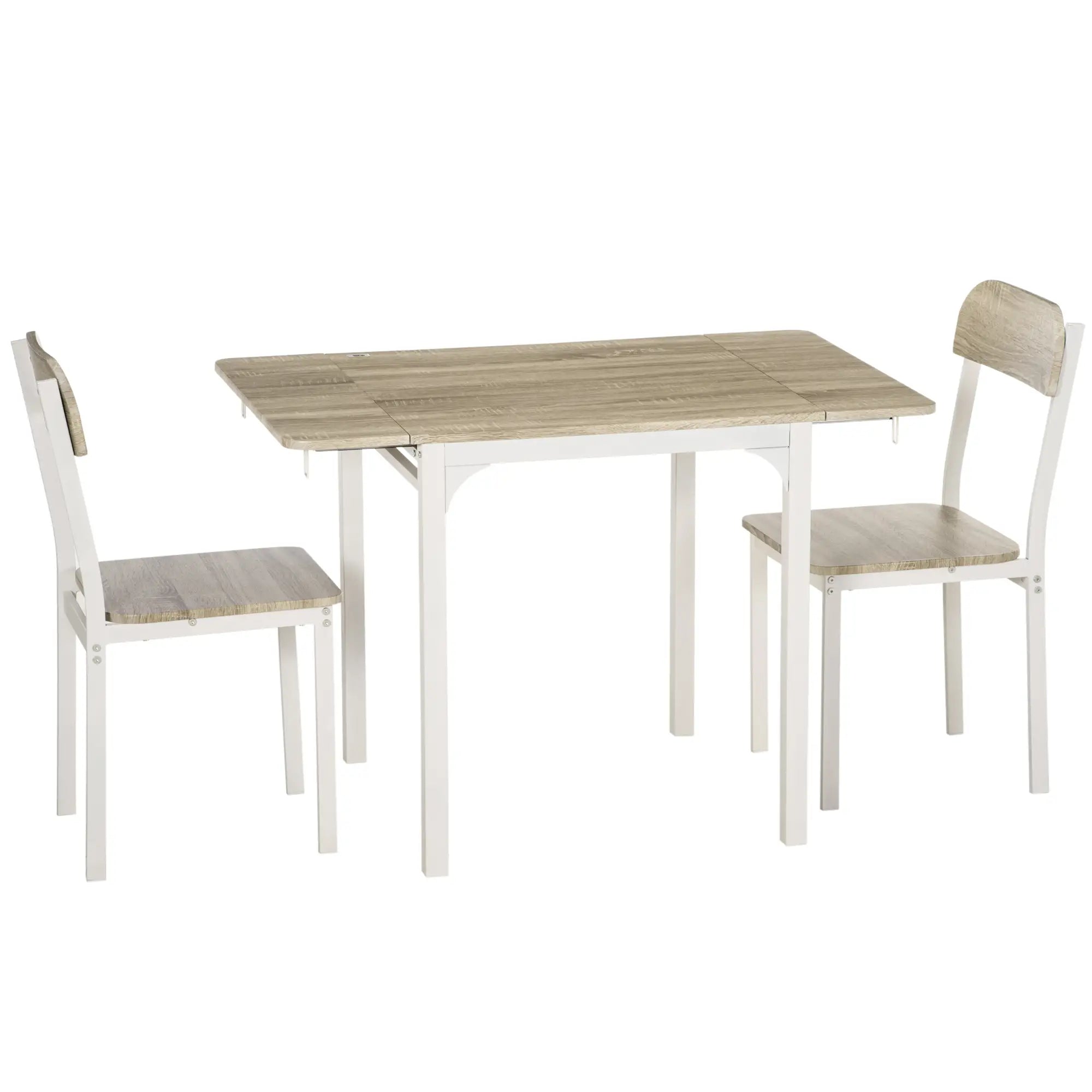 Foldable Dining Table Set for 2, Drop-Leaf Kitchen Table with 2 Chairs for Apartments, Studios, Natural Drop-leaf Dining Table Set Includes 2 Chairs Bar Sets at Gallery Canada